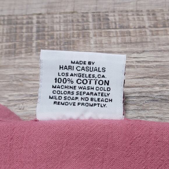 Cotton by Hari Casuals Crinkle Art Maxi Dress Mauve Pink Pockets Boho Milkmaid - Picture 4 of 6